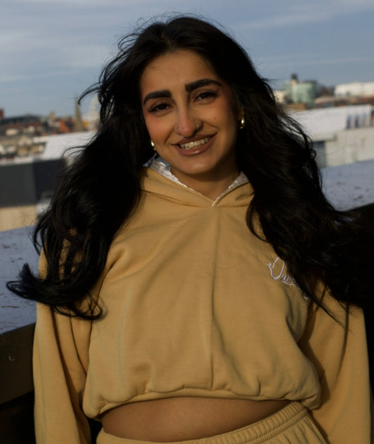 Caramel Crop Overhead Hoodie