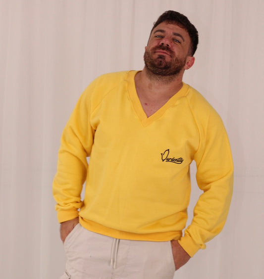 Yellow V Neck Jumper