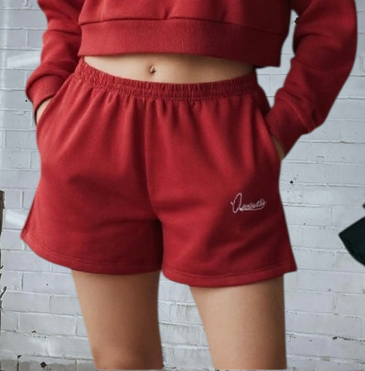 Red Loungewear Set with our Signature Satin Lined Hood