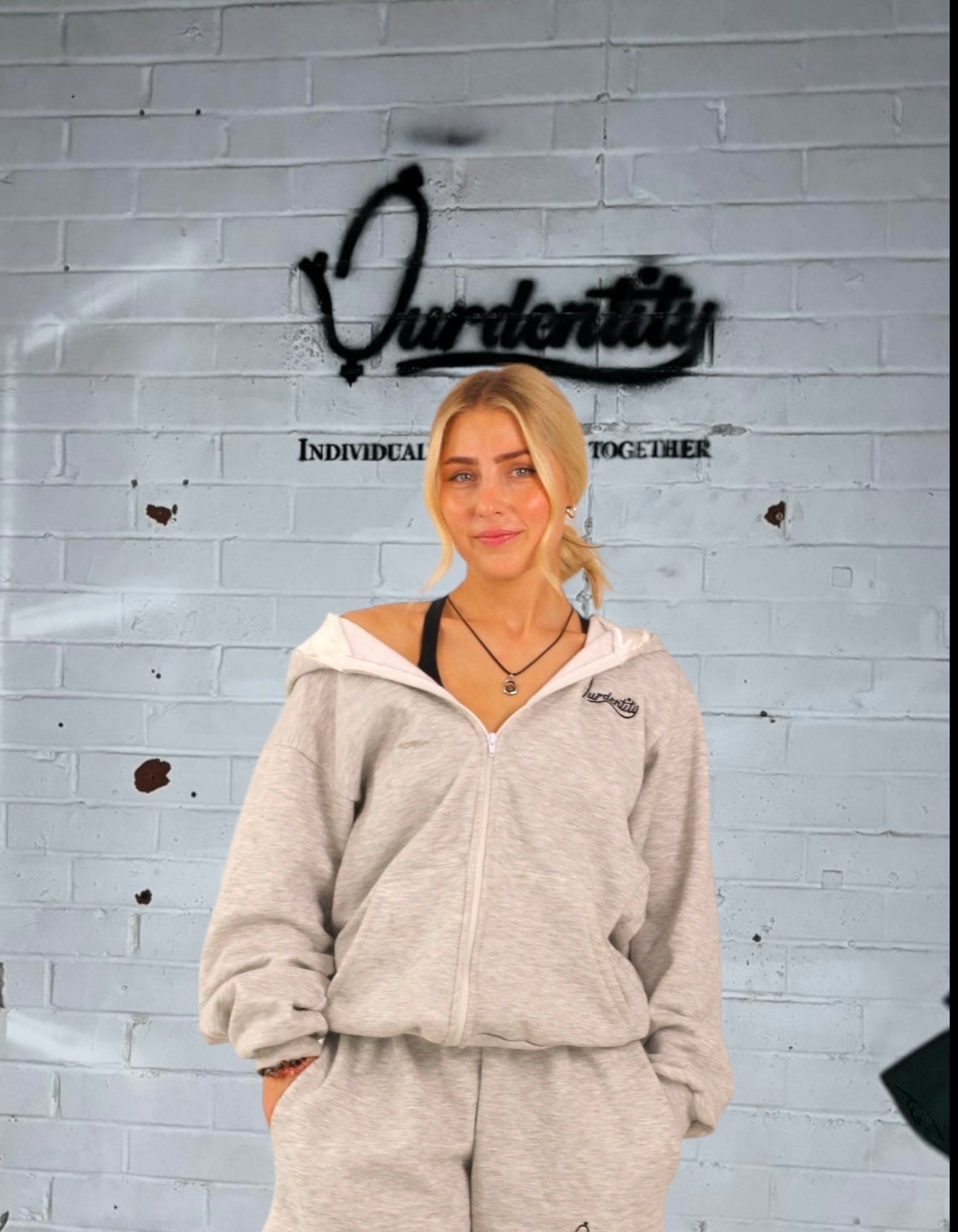 Luxe Silver Grey Tracksuit with Satin Lined Hood