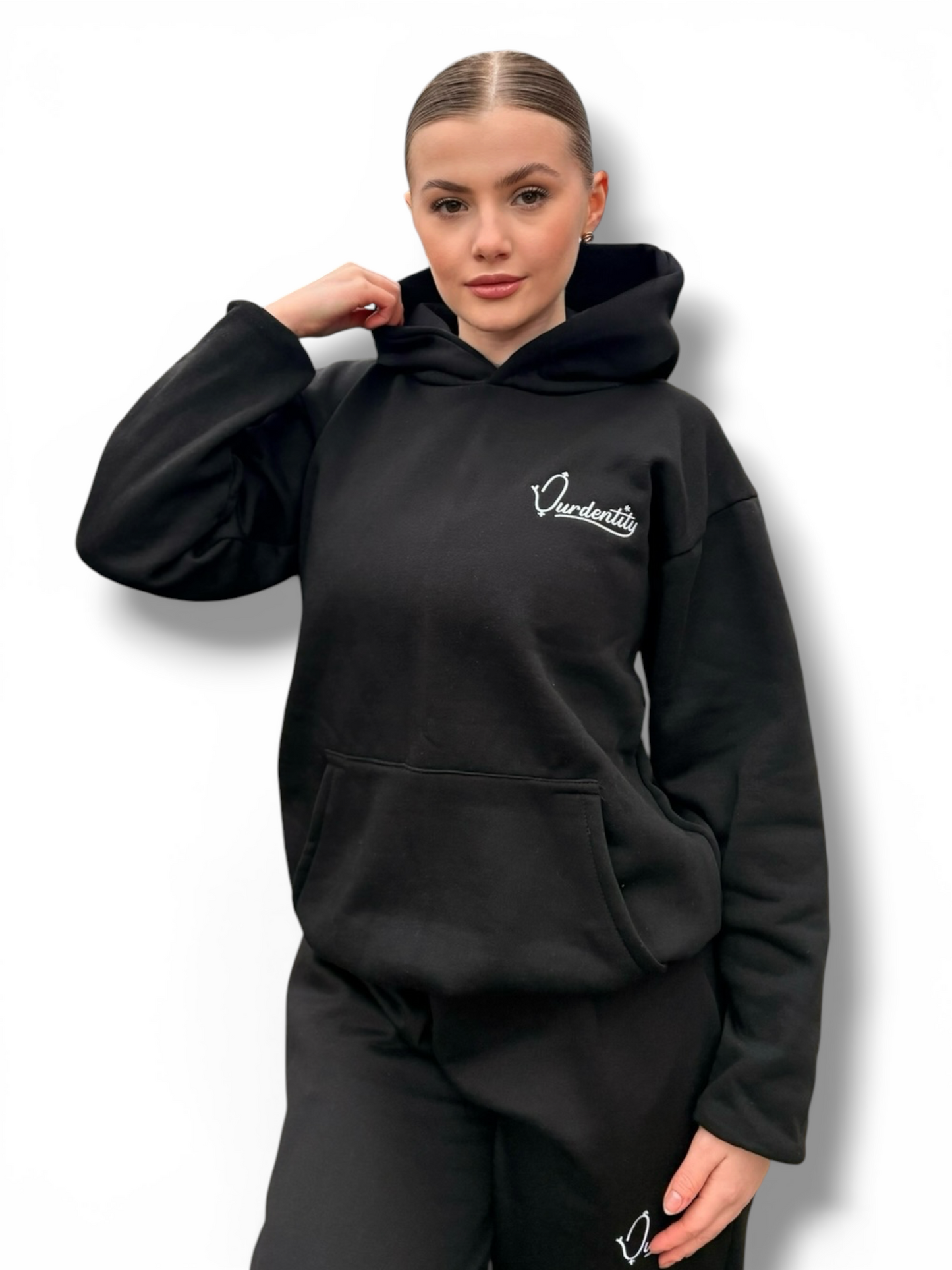 Satin Lined Black Hoodie