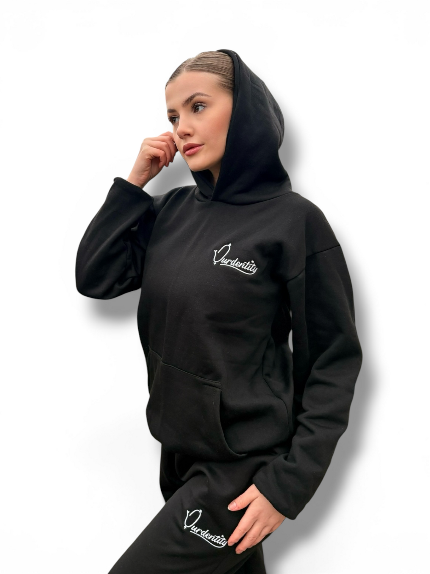 Satin Lined Black Hoodie