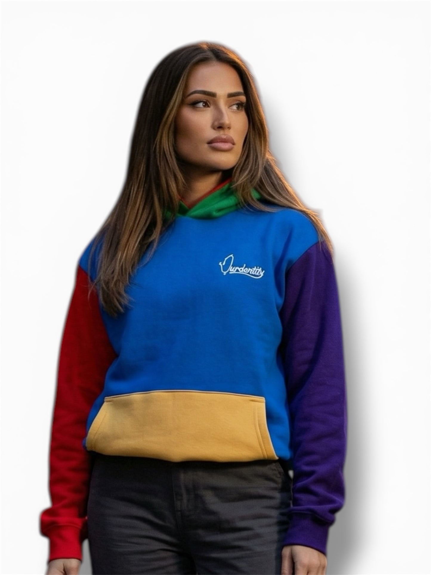 Colourblock Blue Hoodie