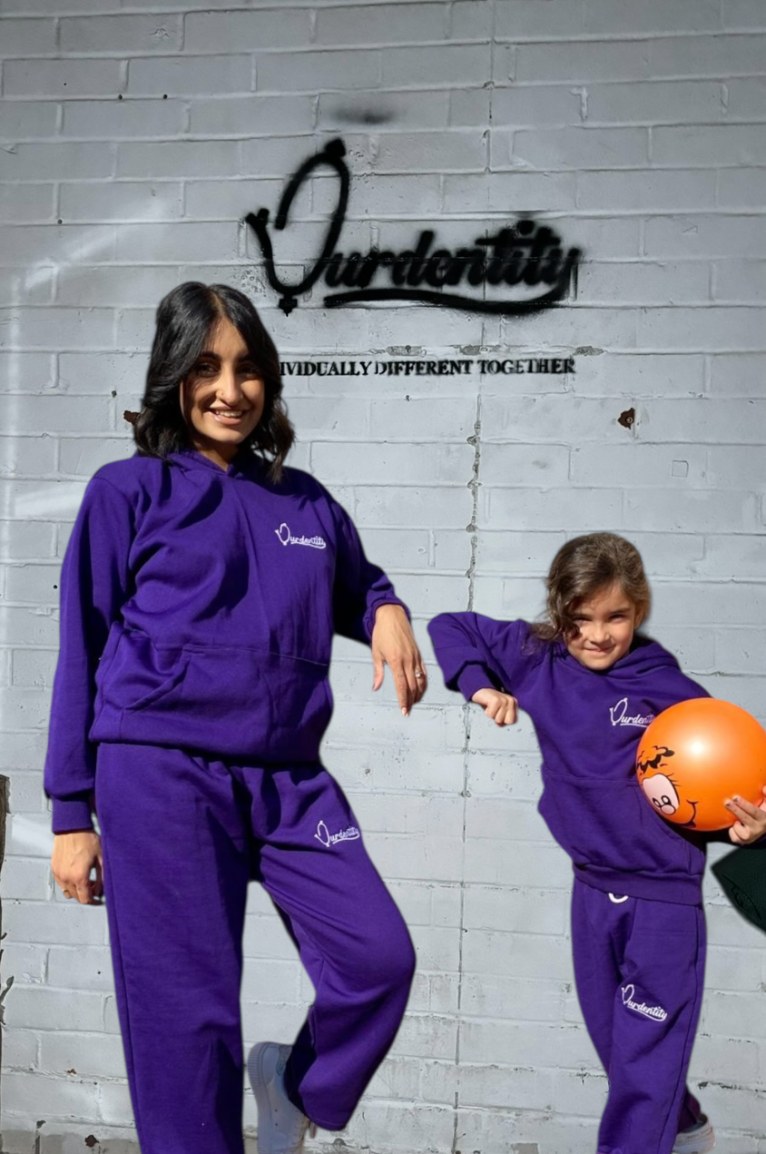 Luxe Purple Tracksuit with Satin Lined Hood