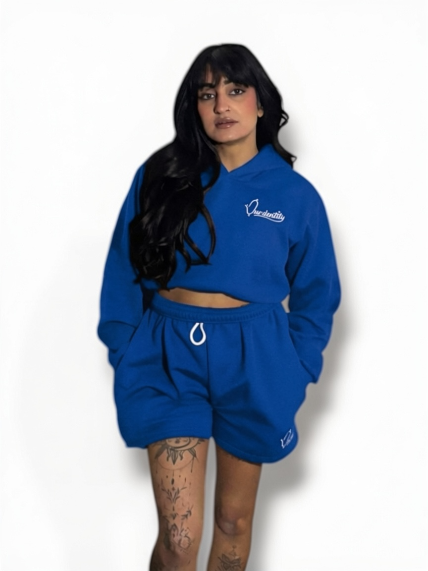 Royal Blue Loungewear Set with our Signature Satin Lined Hood