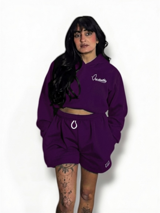 Purple Loungewear Set with our Signature Satin Lined Hood