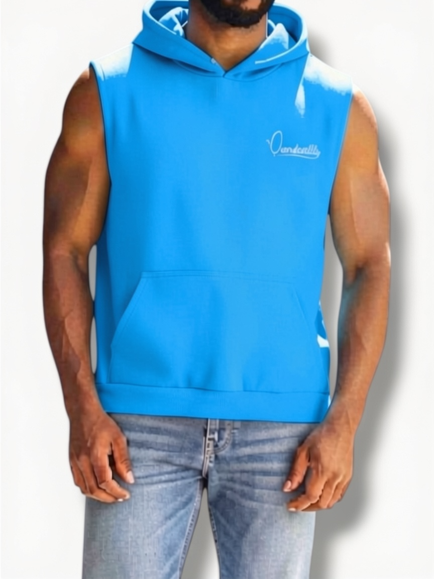 Sky Blue Signature Sleeveless Hoodie