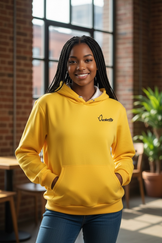 Satin Lined Yellow Overhead Hoodie